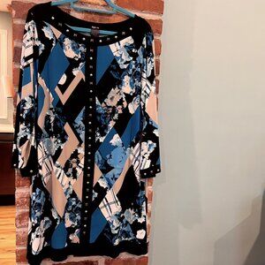 Studded Swingy Summer Dress - Black & Blue Ladies XL